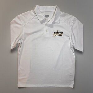 Mens Polo Shirt Large New Orleans Saints Embroidered Logo White Augusta S/S NWOT